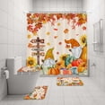 thumbnail image 4 of Shower Curtain Set 4-Piece Thanksgiving Bathroom Set With Non-Slip Bath Mat Toilet Lid Cover And U-Shaped Rug Includes 12 Hooks, 4 of 6