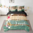 thumbnail image 2 of YST Coastal Lodge Cabin Starfish Seashell Comforter Set, 7 pièces, Vacances tropicales d'été, Queen, 2 of 4