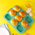thumbnail image 1 of Oleegame 1PC Tin Foil Roll 9 Grids Multi Color Kitchen Silicone Oval Cake French Bread Baking Pan Non Stick Kitchen Utility Green, 1 of 5