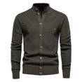 thumbnail image 2 of UVEASISHA Knit Cardigan Sweaters for Men Button Down Casual Stand Collar Pullover Sweater Lightweight Fashion Open Front Cardigans 2025 Fall Thin Knitted Jacket 90 Off Clearance Sale Green L, 2 of 10