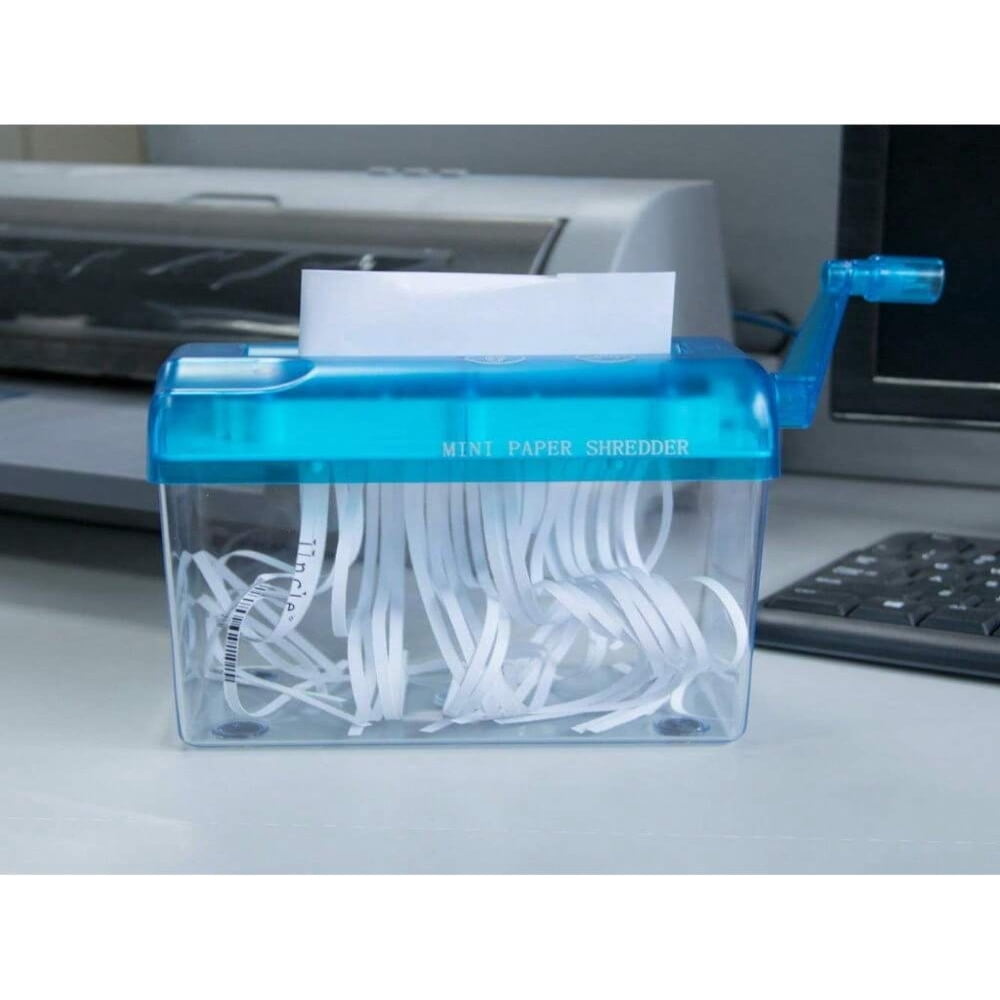 LNGOOR 1PC Hand Cranked File Shredder  Office And Teaching Supplies  Portable Shredder A6 Shredder