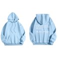 thumbnail image 2 of Rbaofujie Chandails Légers pour Femmes Femme Mode Imprimé Col Rond Manches Longues T-Shirt à Capuche Hauts Blouse Bleu Pâle Chandails à Capuche Graphiques pour Femmes, 2 of 4
