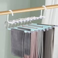 thumbnail image 4 of Green 9 Bar Foldable Pants Hanger Adjustable Stainless Steel Clothes organizer for Closet Space Saving Storage Rack 13.07X9.45X6.22 Inches Stainless Steel Green, 4 of 7