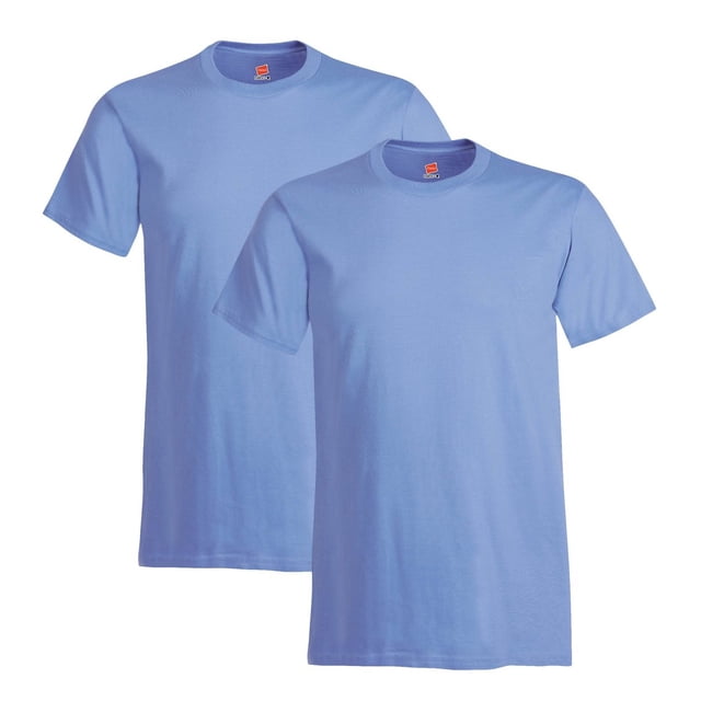 Hanes T-Shirt à Col Rond en Coton Ringspun Nano-T pour Hommes, Lot de 2