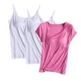 thumbnail image 1 of Diufon Lot de 3 Hauts pour Femmes Sans Manches & Manches Courtes Blouse Décontractée d'Entraînement d'Été Basique Col Rond, 1 of 2