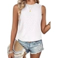 thumbnail image 1 of Tank Tops for Women Sleeveless Eyelet Shirts White M, 1 of 7