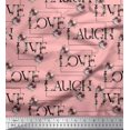 thumbnail image 1 of Soimoi Poly Georgette Fabric Floral Love Text Print Fabric by Yard 42 Inch Wide, 1 of 5