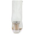 thumbnail image 3 of Unique Bargains Bottines à Paillettes à Talon Bloc Transparent pour Femme Blanches (Taille 6,5), 3 of 6