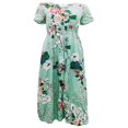 thumbnail image 2 of MesaSe Flower Print V-Neck Short/ Half Sleeve Bohemian Dress One-Piece, 2 of 7