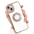 thumbnail image 1 of Supershield iPhone 15 Pro Max Case, Camera Protection with Glitter Sparkle Diamond Bling Rhinestone Shiny Cute Cover with Logo View Case Compatible with iPhone 15 Pro - Rose Gold, 1 of 5