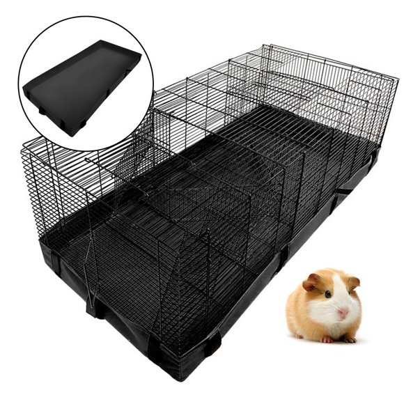 Guinea Cage Bottom Cover Parts for Dwarf Bunnies Squirrel Hamsters Black