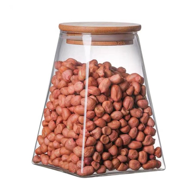Bean Storage Tank For Home Kitchen Glass Jars With Lid Sealed Ladder-Shaped Storing Dry Food Transparent Seal Coffee