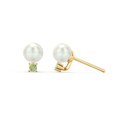 thumbnail image 1 of Freshwater Pearl with Birthstone Stud Earrings, 1 of 2