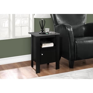Monarch Specialties Accent Table, Side, End, Nightstand, Lamp, Storage, Living Room, Bedroom, Laminate, Black, Grey, Transitional