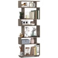 thumbnail image 1 of Costway 6-tier Storage Bookshelf with Anti-toppling Kits, Decorative Room Divider for Study Walnut, 1 of 10