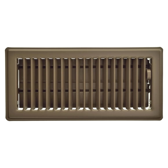 Imperial 4" x 10" Chocolate Steel Floor Register, Louvered, 1-pk
