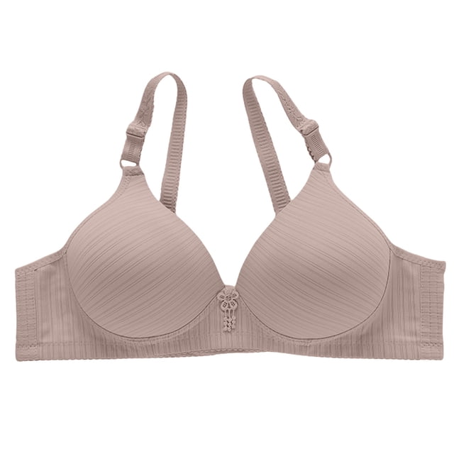 ManxiVoo Side Folded Full Coverage Wireless Bra for Women Soft Lightweight Support Minimizer with Wide Band L Size Light Ashy