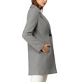 thumbnail image 4 of INSPIRE CHIC Manteau Long Classique pour Femme à Revers Cranté, Manches Longues, TP Gris, 4 of 8
