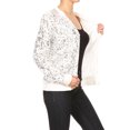 thumbnail image 4 of Veste à Fermeture Éclair devant à Paillettes à Manches Longues pour Femmes, Poignets Côtelés, Hauts d'Extérieur à Manches Longues, 4 of 5