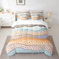 thumbnail image 2 of YST Geometric Wave 7-Piece Bedding Set, Pink Beige Blue Full Size Comforter Set, Modern Abstract Art, 2 of 4