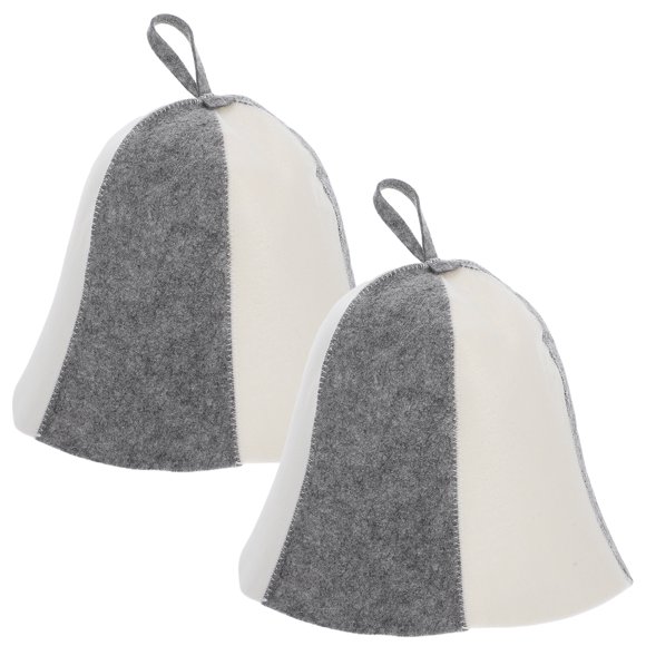 Shisuyan Bonnet de Sauna Isolé Confortable 2 Pcs Blanc 9.82x7.07x0.20 Po