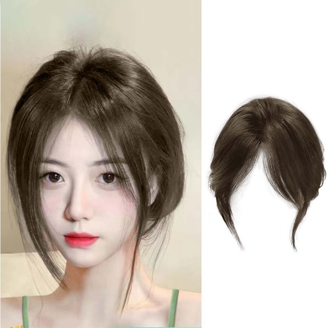 WIFKLSIIPG Pièce de Cheveux Partielle Pince à Cheveux Pièce de Perruque avec Pinces Peigne pour Femmes Centre Séparé pour Couvrir les Cheveux Blancs et les Cheveux Vrais en Cheveux Humains