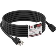 EP 25 Ft Outdoor Extension Cord - 16/3 SJTW Black Electrical Cable with 3 Prong Grounded Plug