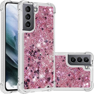 Samsung Galaxy S21 5G Case, Bling Glitter Liquid Clear Case Floating Quicksand Shockproof Protective Sparkle Silicone Soft TPU Case for Samsung Galaxy S21 5G