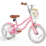 OLAKIDS Kids Bike, 12 14 16 18 Inch Toddlers Bike with Removable Training Wheels Basket, Safety Bell, Adjustable Seat Handlebar, Children's Bicycle for Girls Boys 3-8