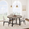 thumbnail image 4 of GloryStar 47" Round Metal-Frame Dining Table, Wooden Top 4-Person Circle Table for Kitchen, Dining Room & Apartment, Chairs Sold Separately, 4 of 12