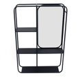 thumbnail image 1 of Benzara BM205170 Transitional Vertical Metal Wall Shelf with Mirror, Black & Silver, 1 of 1