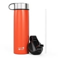 thumbnail image 1 of Costway Bouteille d'Eau Isolée à Double Paroi 22 oz en Acier Inoxydable avec 2 Couvercles et Paille, 1 of 10