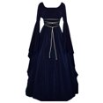 thumbnail image 1 of LOVZFMLL Costume Renaissance pour Femme Médiéval en Velours Taille Ajustée Longues Robes Manches Évasées Fluide Élégante Robe Maxi Halloween Cosplay, 1 of 4