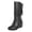 Black, variant on Bmisegm Shoes Leather Western Non-slip Boots Slip-On Round Low-heeled Cowboy Womens Toe women's boots Black 5.5