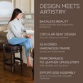 thumbnail image 5 of Maven Lane Pullman Backless Counter Stool in Dark Walnut Finish with Vintage Brown Vegan Leather, 5 of 5