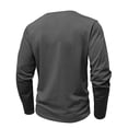 thumbnail image 4 of Ohufall Cotton T-Shirts for Mens Solid Color Plaid Front Pockets Henley Tops Breathable Plus Size Long Sleeve Tees, Size S-3XL, 4 of 6