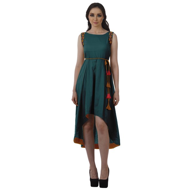 Moomaya Robes Asymétriques Filles Robe Portefeuille Midi Sans Manches Robes de Fête