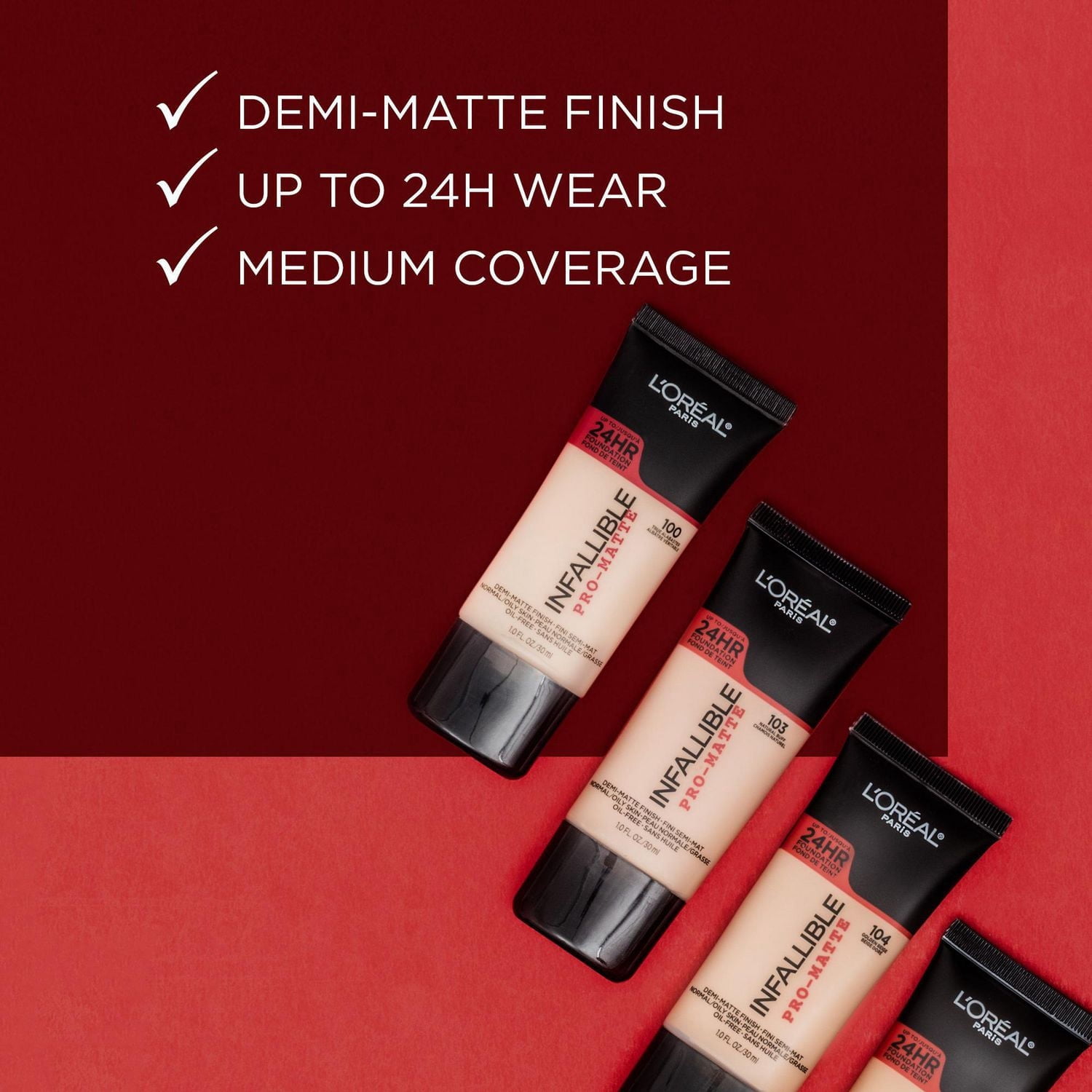 L'Oréal Paris Fond de Teint Pro - Mat/ Sans Huile, Léger