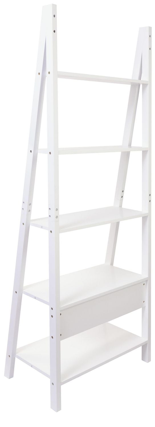 kieragrace Providence Miller Floor Shelf – White Matte Finish, 5-Tiered, 71-Inch by 25-Inch by 18-Inch