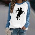 thumbnail image 1 of Nouveaux Hauts pour Femmes 2023 Grande Taille Mode Décontractée Imprimé Col Rond Manches Longues T-Shirt Ample Blouse d'Automne Chandail à Enfiler Hauts Chandails Sans Capuche Coupe Ample Chandail pour Femmes, 1 of 4