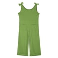 thumbnail image 4 of MIASHUI Combinaisons pour Fille Été Sans Manches Salopettes Enfants Col Rond Pantalons Longs Barboteuses, Vert, 7-8 Ans, 4 of 5