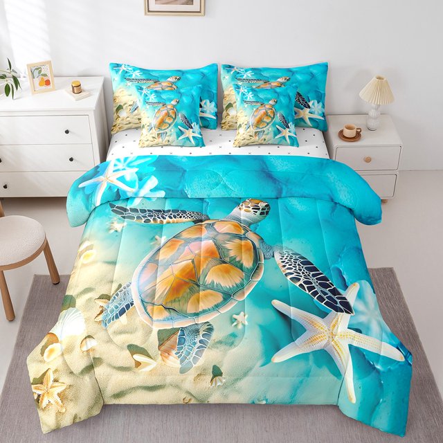 YST Ocean Theme Comforter Set, 7-Piece, Sea Animal, Twin