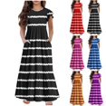 thumbnail image 2 of yoeyez Robes d'Été pour Filles Taille 6-12 Robe Maxi à Volants à Étages à Manches Volantées pour Fille Préadolescente Col Rond Mode Robe à Pois avec Poches Robe Mi-Longue Rouge, 12 Ans, 2 of 6