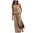 thumbnail image 2 of MesaSe Robe Décontractée pour Femmes Robe d'Été pour Femmes Robe Maxi Sans Manches Col Ouvert Couleur Unie Vêtements pour Femmes, 2 of 5