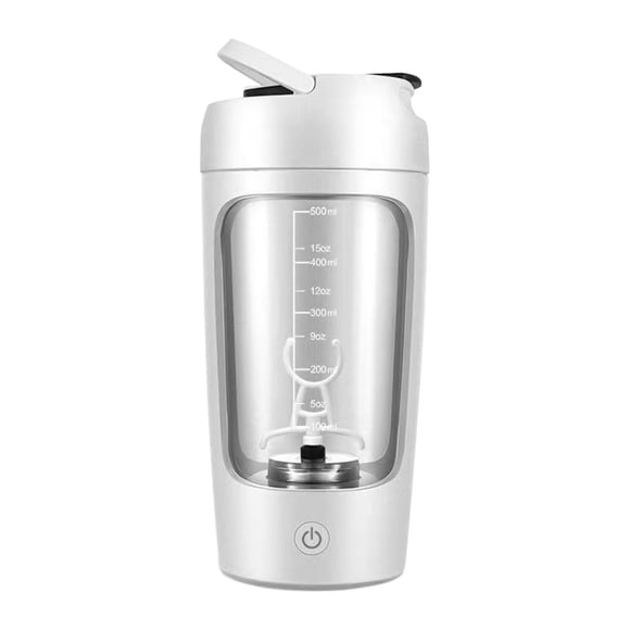 Electric Shaker Bottle for Milkshakes Milk Fitness white