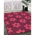 thumbnail image 3 of Ahgly Company Tapis d'Intérieur Lavables en Machine Rectangle Transitionnel Rouge Cramoisi, 2' x 3', 3 of 7