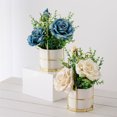 thumbnail image 4 of mmirethe Fake Peony Silk Hydrangea Flower Realistic Appearance Artificial Flowers With Vase Simulation Flower Set Low Maintenance Pinellia orange 1Set, 4 of 6
