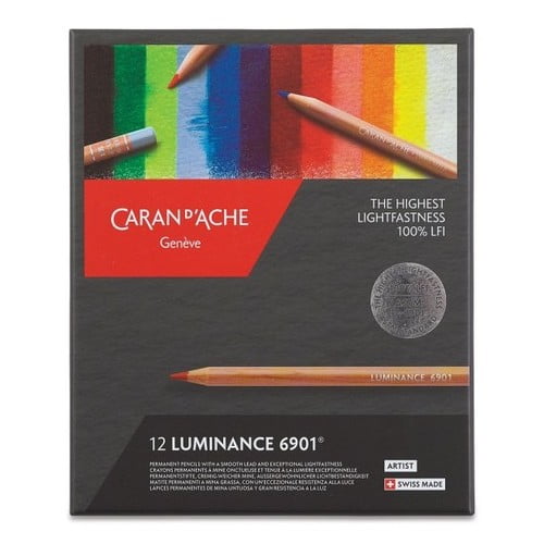 CARAN DACHE/CREATIVE ART 6901712 CARAN DACHE LUMINANCE PENCIL 12 COLOUR BOXED SET