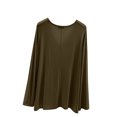 thumbnail image 4 of MeetoTime V Neck Long Sleeve Shirts for Women Comfortable Loose Tops Solid Color Lounge Tops Pullover, 4 of 7