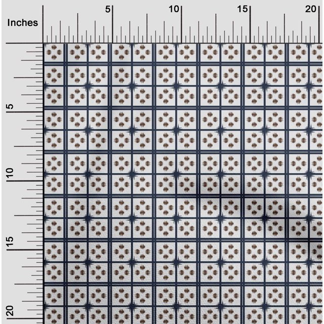 oneOone Cotton Poplin Fabric Check Ikat Fabric Prints By Yard 56 Inch Wide